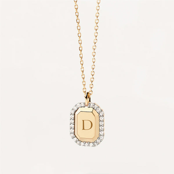 Initial Pendant Necklace in 18k Gold over Sterling Silver