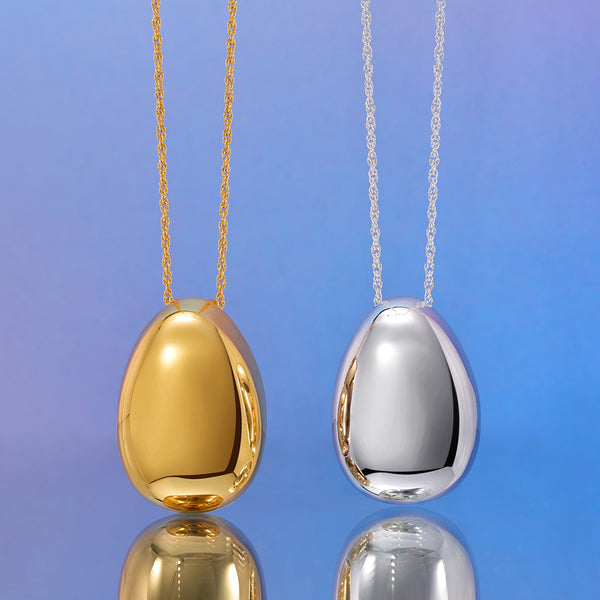 Golden Egg Set in 14kt Gold Over Sterling Silver