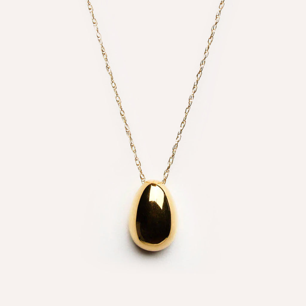 Golden Egg Necklace in 14k Gold Over Sterling Silver