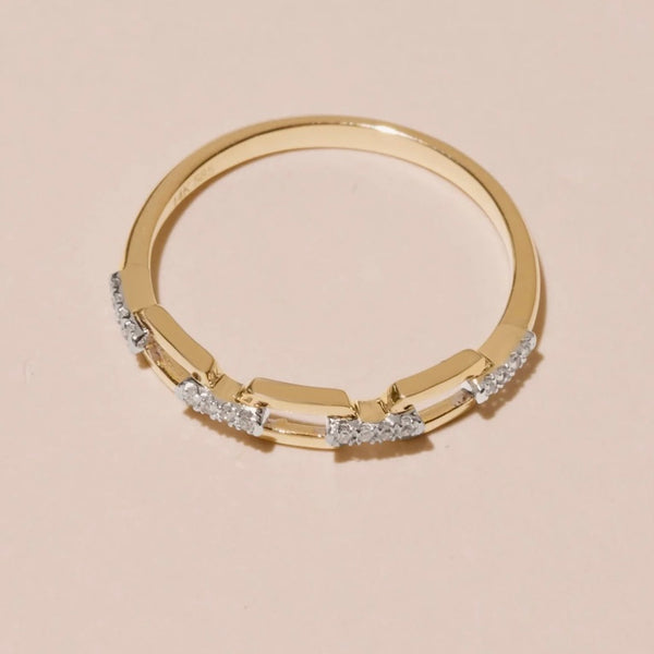 Chain Pave Diamond Ring