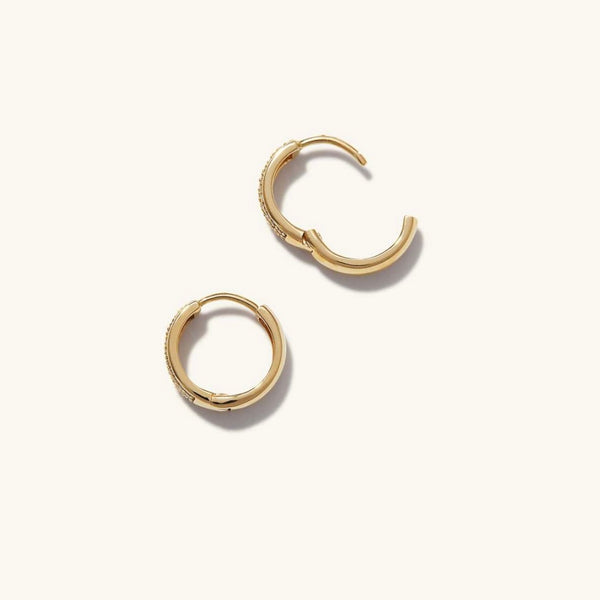 Pavé Diamond Bold Huggie Hoop Earrings