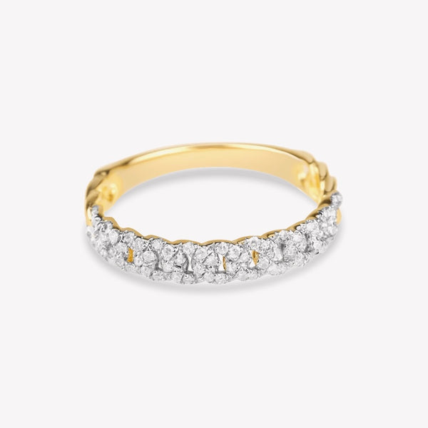 Fine Diamond Pave Chain Ring