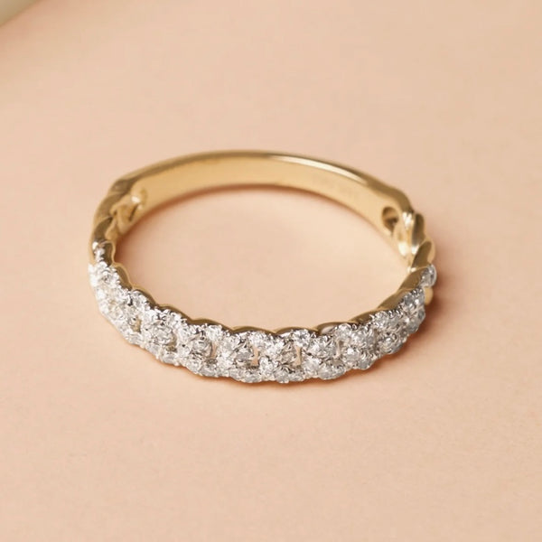 Fine Diamond Pave Chain Ring