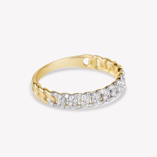 Fine Diamond Pave Chain Ring