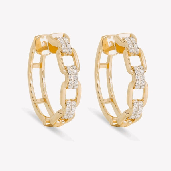 Bold Pave Linked Up Hoop Earrings