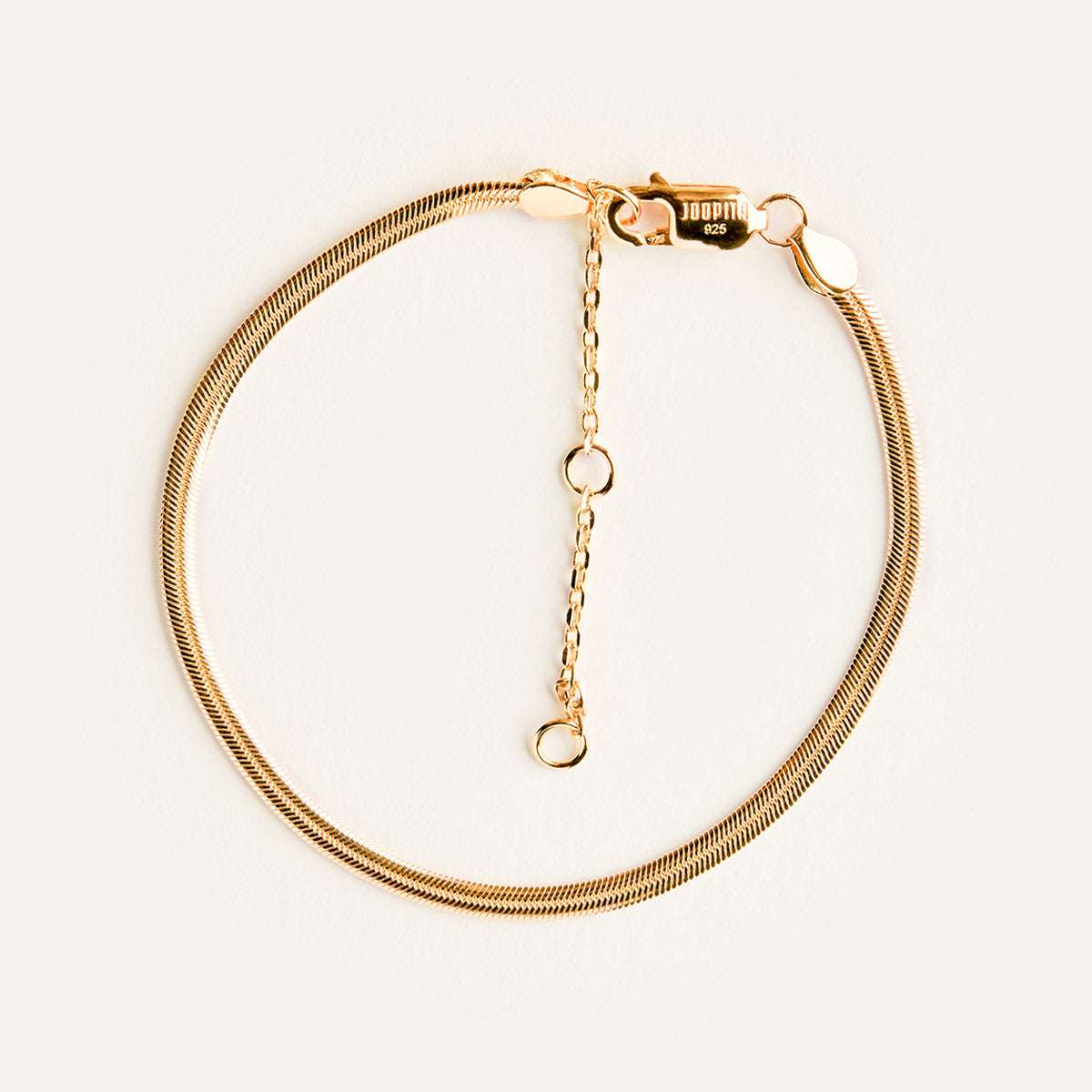 Cara Herringbone Chain Bracelet in 14kt Gold Over Sterling Silver