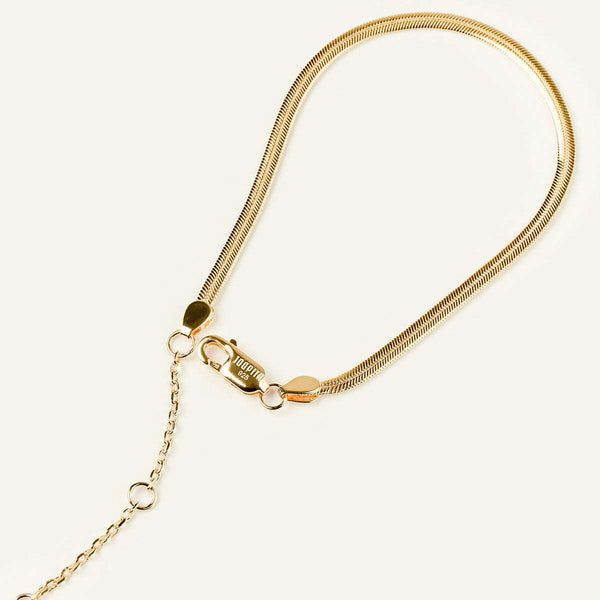 Cara Herringbone Chain Bracelet in 14kt Gold Over Sterling Silver