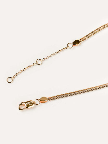 Cara Herringbone Chain Bracelet in 14kt Gold Over Sterling Silver