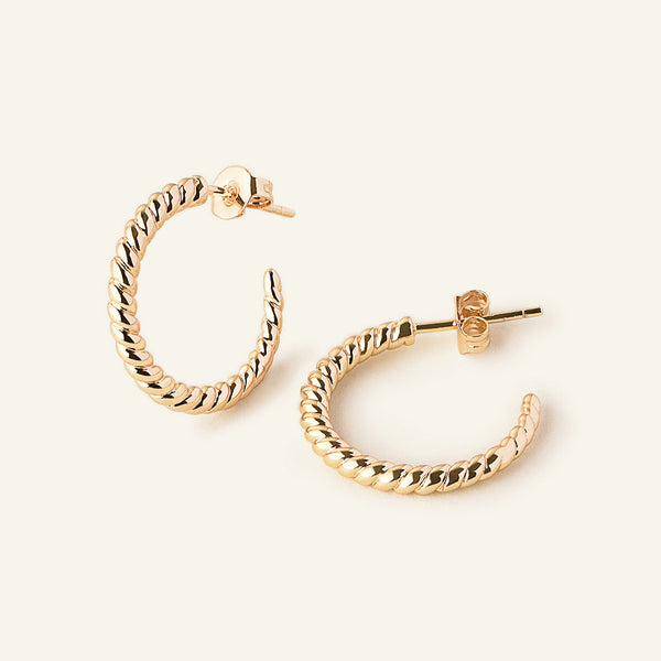 Ana Rope Hoop Earrings in 14kt Gold Over Sterling Silver