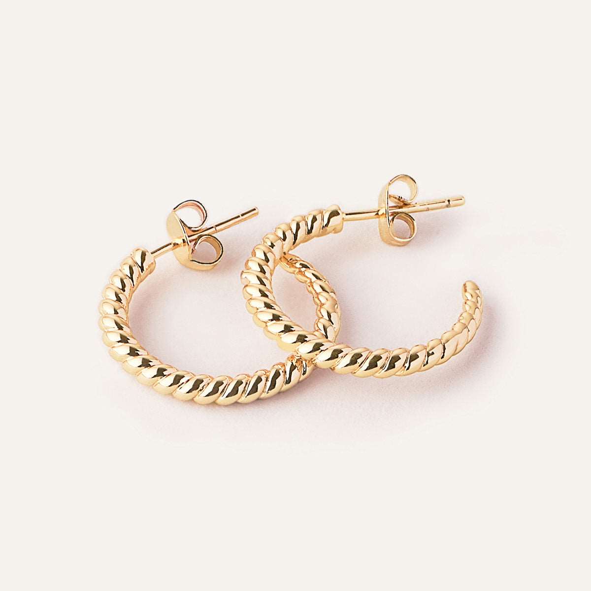 Ana Rope Hoop Earrings in 14kt Gold Over Sterling Silver