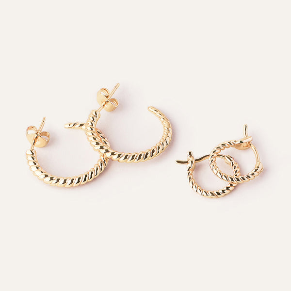 Ana Rope Hoop Earrings in Sterling Silver