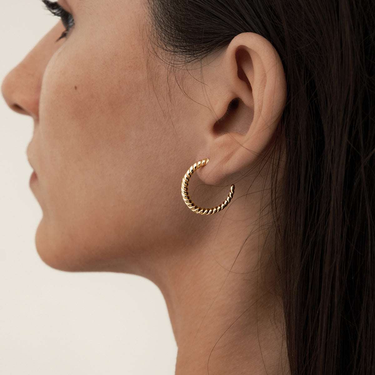 Ana Rope Hoop Earrings in 14kt Gold Over Sterling Silver