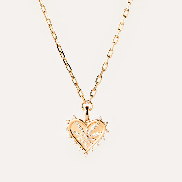 Spiked Love Token Name Necklace in 14kt Gold Over Sterling Silver