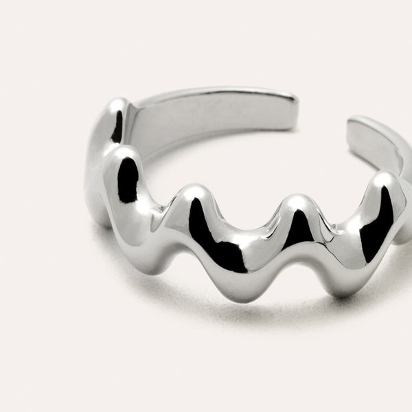 Wave Open Ring in Sterling Silver