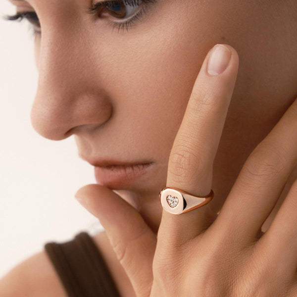 Pavé Love Signet Ring - JOOPITA