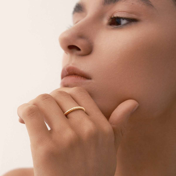 Ana Rope Rings Set in 14kt Gold Over Sterling Silver