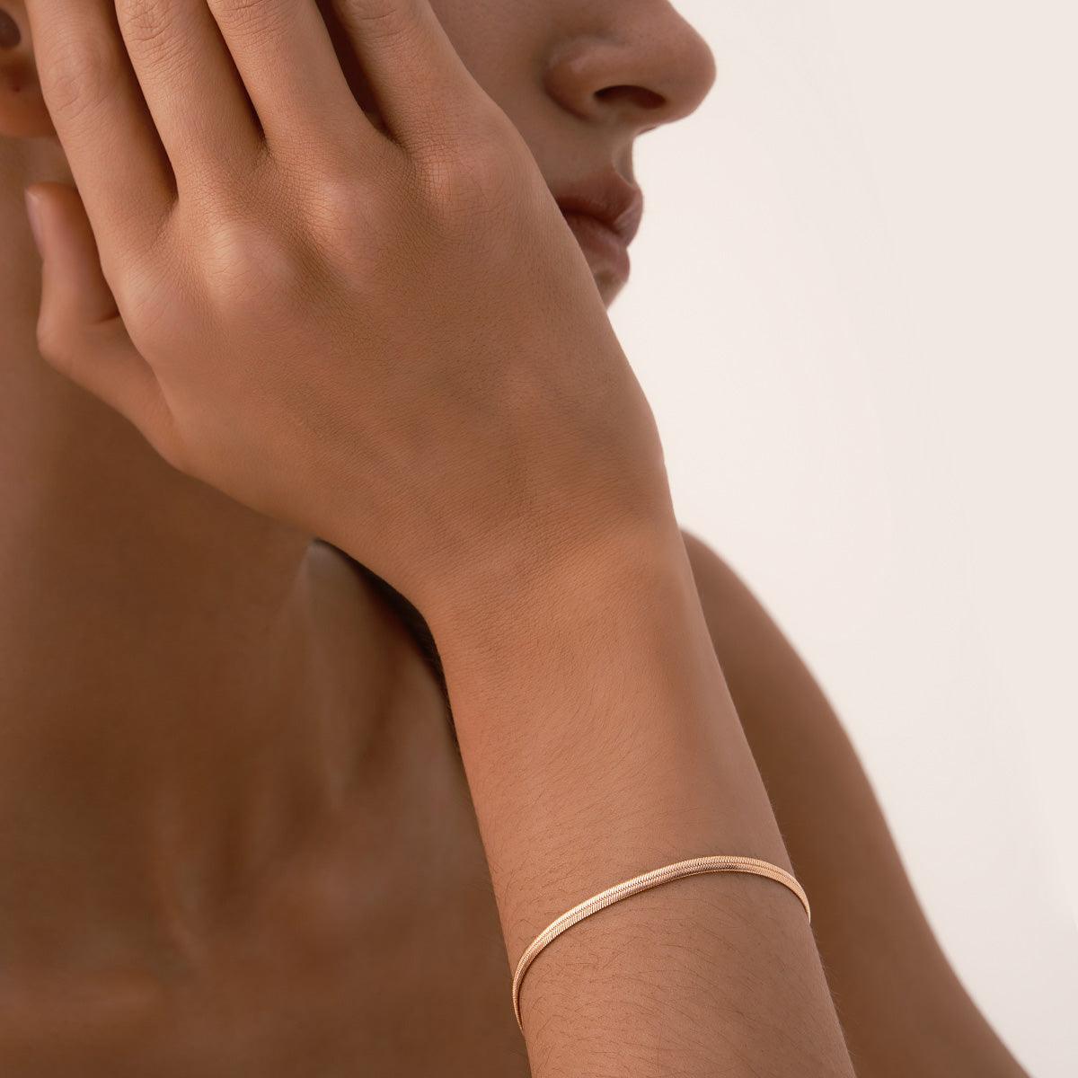 Cara Herringbone Chain Bracelet - JOOPITA