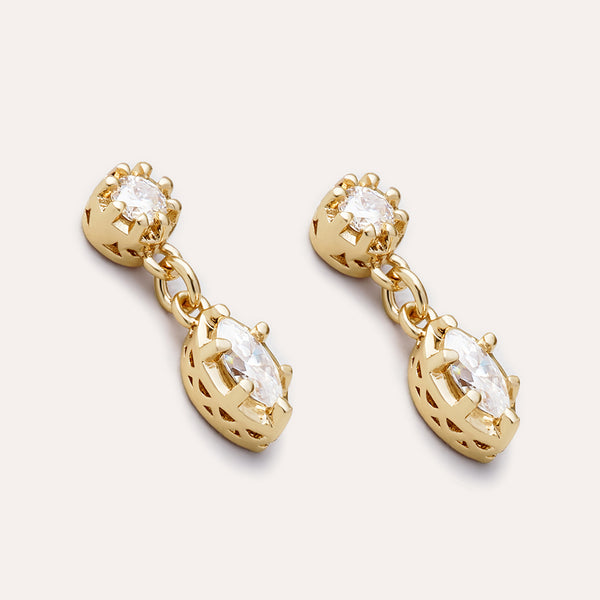 Dangle Teardrop Earrings in 14kt Gold Over Sterling Silver