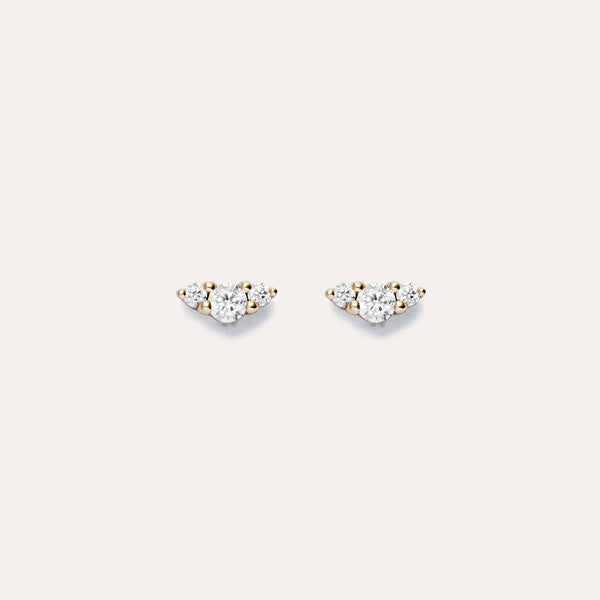 Trio Stud Earrings in 14kt Gold Over Sterling Silver