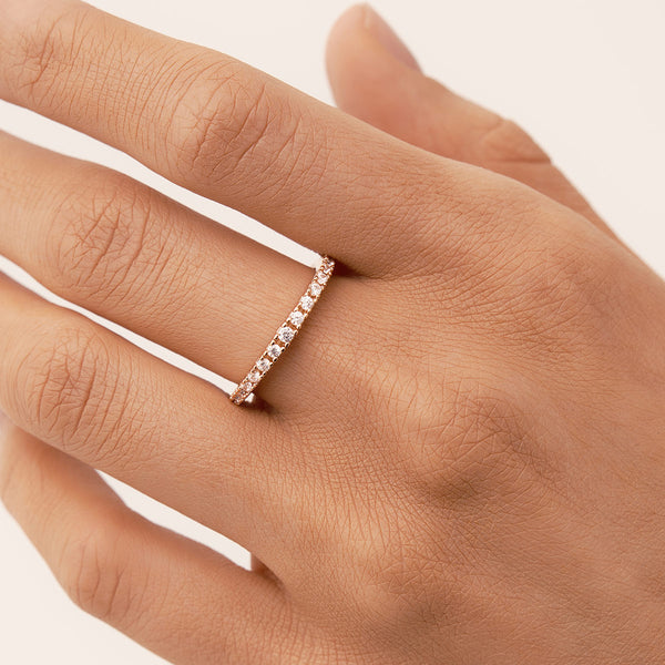 French Pavé Open Ring in 14kt Gold Over Sterling Silver