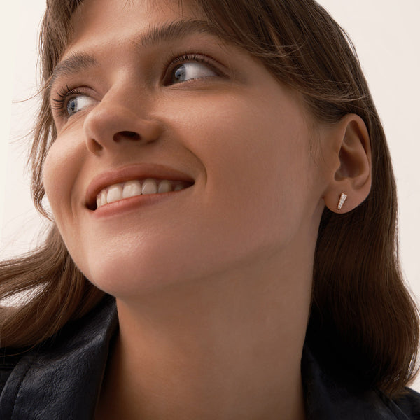 Starry Pavé Spike Stud Earrings in 14kt Gold Over Sterling Silver