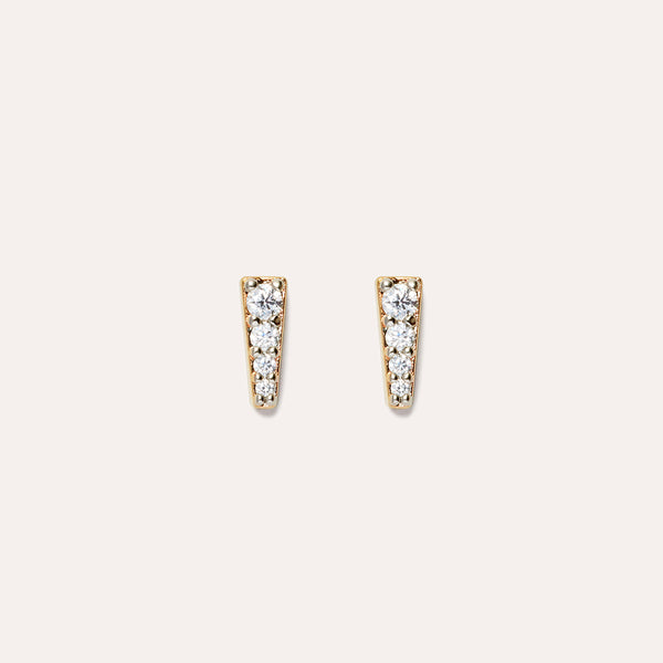 Starry Pavé Spike Stud Earrings in 14kt Gold Over Sterling Silver