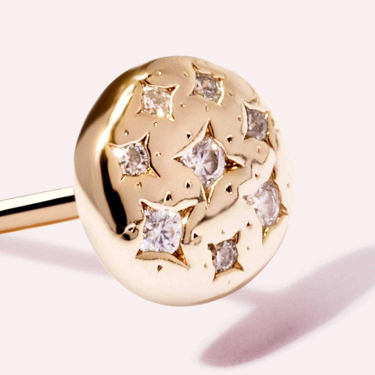 Celestial Stud Earrings in 14kt Gold Over Sterling Silver