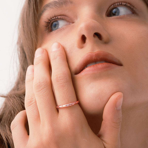 Celestial Starry Ring in 14k Rose Gold Over Sterling Silver