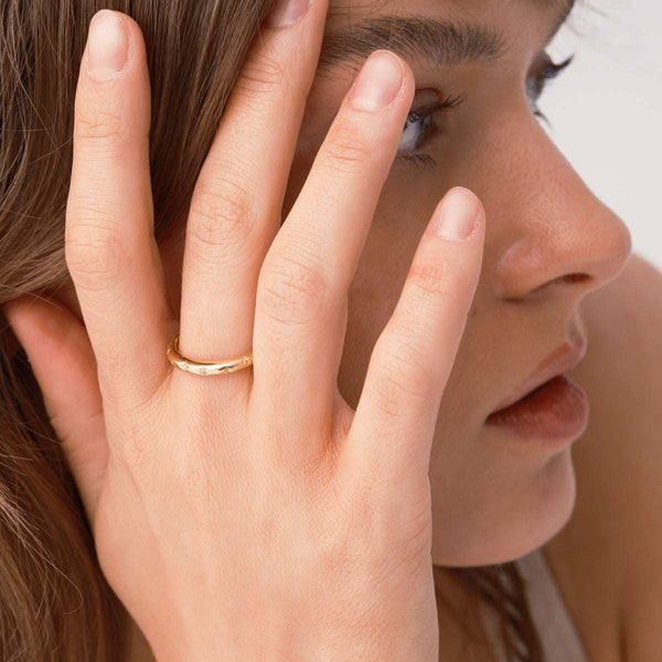 Celestial Starry Ring in 14k Rose Gold Over Sterling Silver