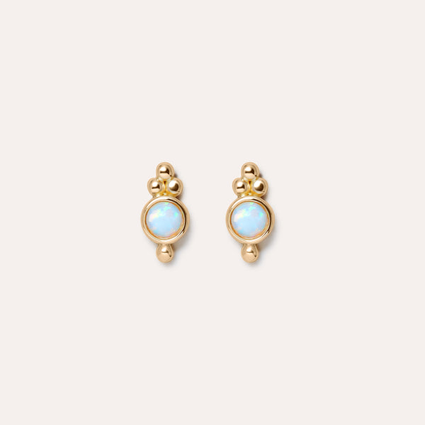 Cluster Stud Earrings in 14kt Gold Over Sterling Silver