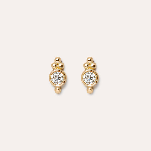 Cluster Stud Earrings in 14kt Gold Over Sterling Silver