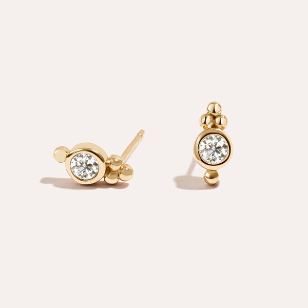 Cluster Stud Earrings in 14kt Gold Over Sterling Silver