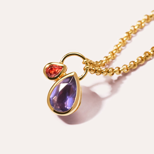 Belong Garnet Iolite Necklace in 14kt Gold Over Sterling Silver