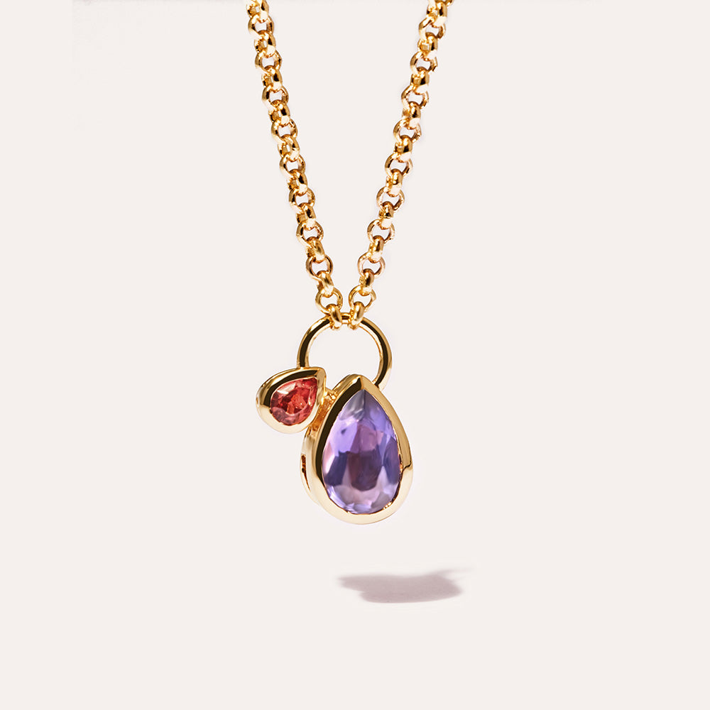 Belong Garnet Iolite Necklace in 14kt Gold Over Sterling Silver