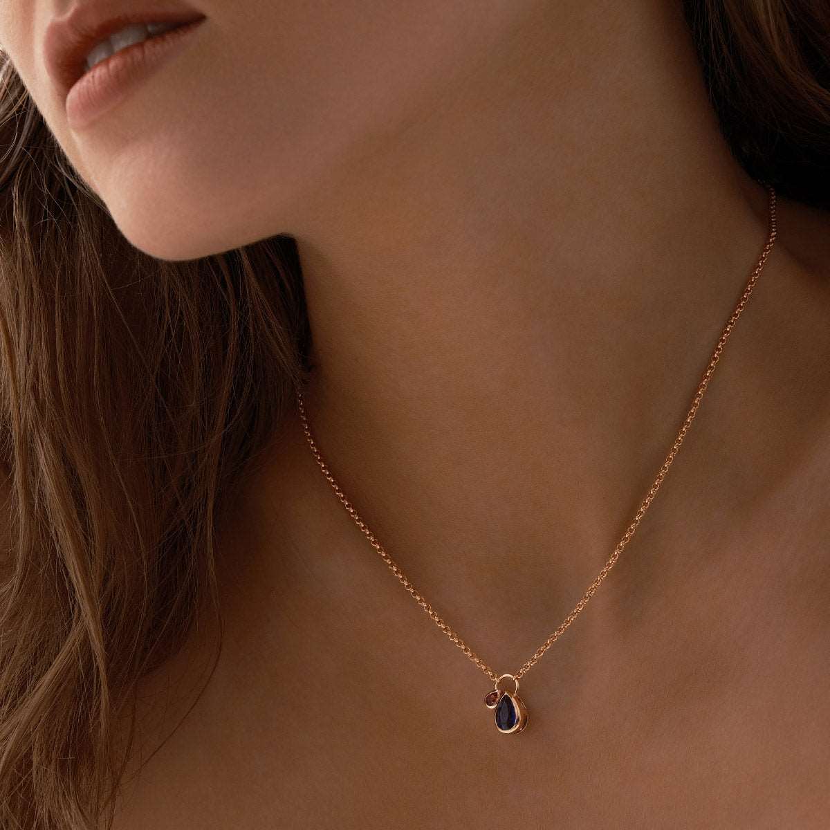 Belong Garnet Iolite Necklace in 14kt Gold Over Sterling Silver