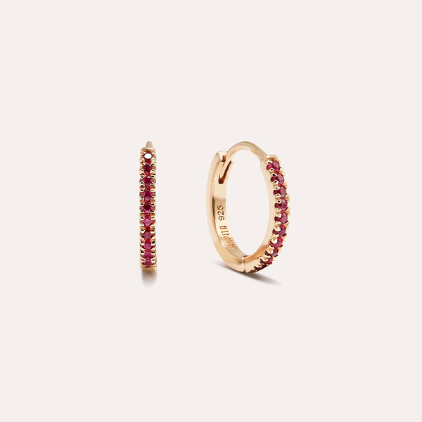 Strength Sapphire Pavé Hoop Earrings