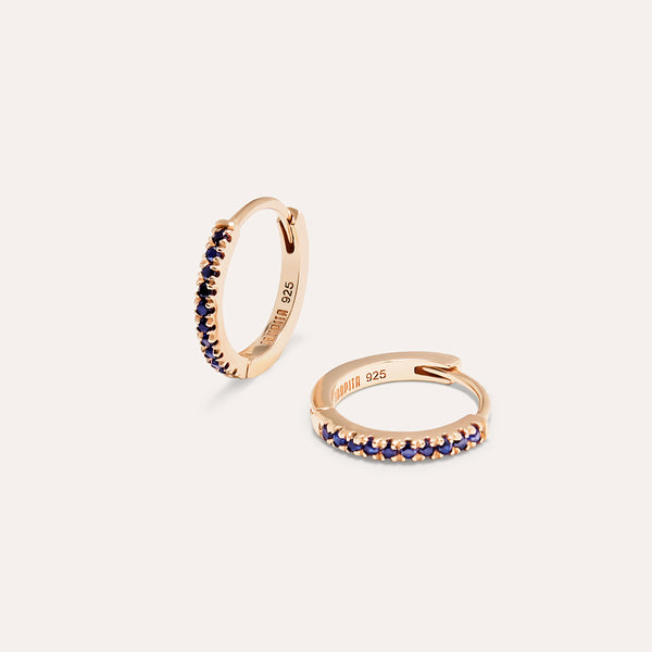 Radiant Pavé Birthstone Hoop Earrings in 14kt Gold Over Sterling Silver