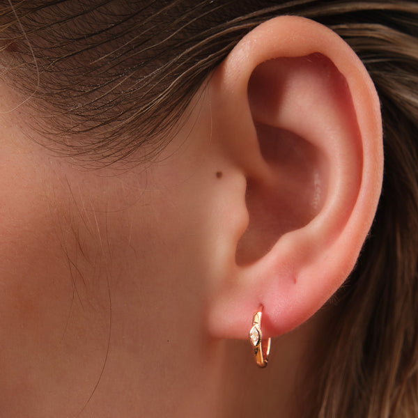 Evil Eye Hoop Earrings in 14kt Gold Over Sterling Silver