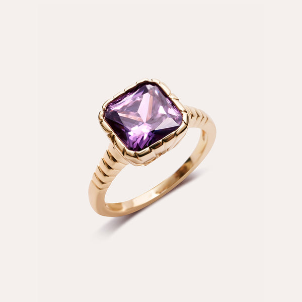 Aurora Birthstone Ring in 14kt Gold Over Sterling Silver