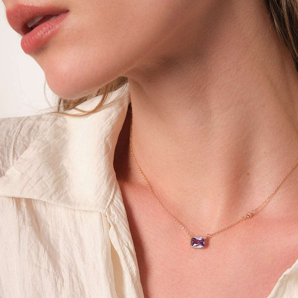 Aurora Birthstone Necklace in 14kt Gold Over Sterling Silver