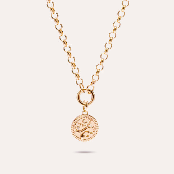 Hope Open Belcher Chain Necklace in 14kt Gold Over Sterling Silver