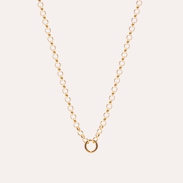 Hope Open Belcher Chain Necklace in 14kt Gold Over Sterling Silver