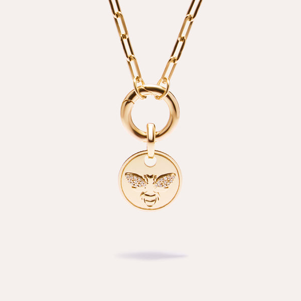 Bee Mine Pendant in 14kt Gold Over Sterling Silver