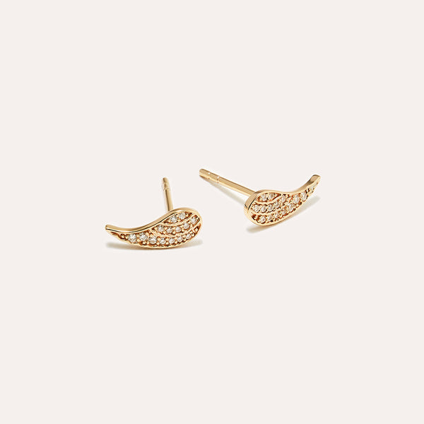 Wings To Fly Stud Earrings in 14kt Gold Over Sterling Silver