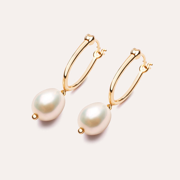 Potential Pearl Earrings in 14K Gold Over Sterling Silver