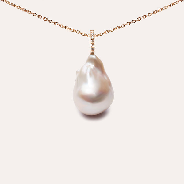 Brilliance Baroque Pearl Necklace in 14kt Gold Over Sterling Silver