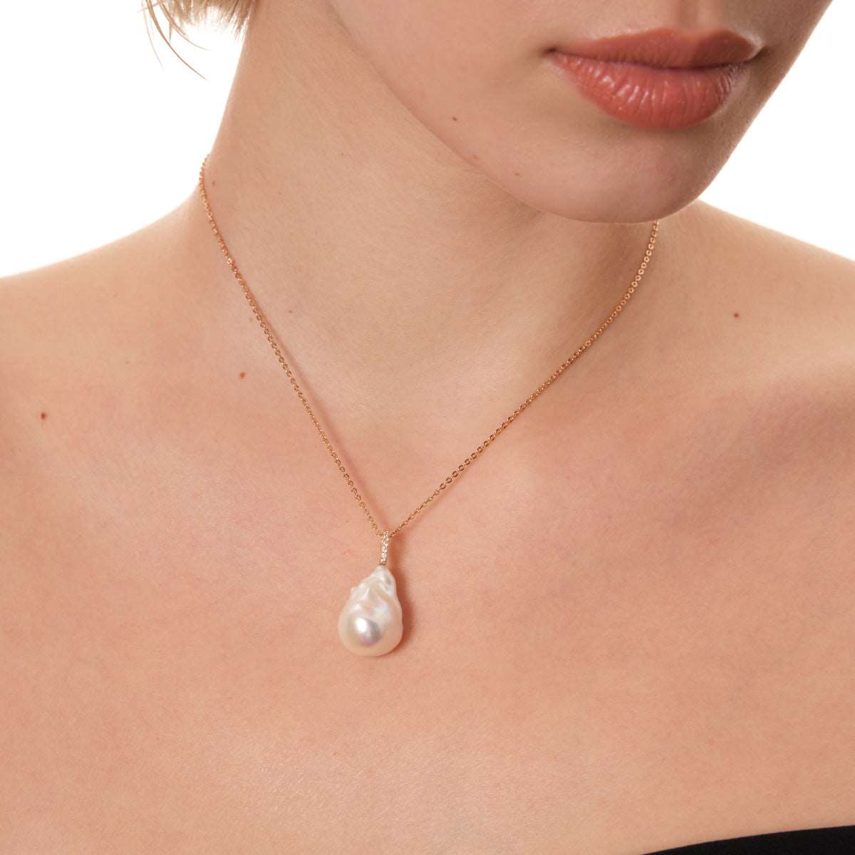 Brilliance Baroque Pearl Set in 14kt Gold Over Sterling Silver