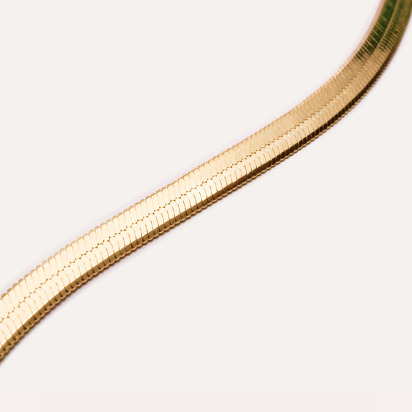 Majestic Herringbone Name Chain Necklace in 14kt Gold Over Sterling Silver