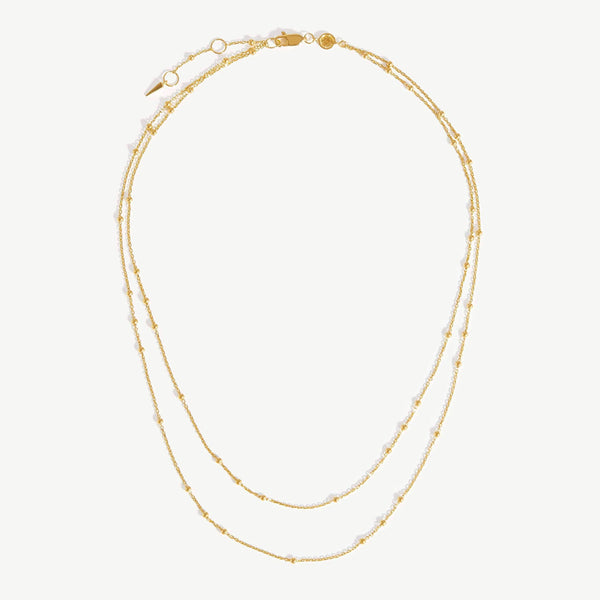 Double Chain Vermeil Necklace in 14kt Gold Over Sterling Silver