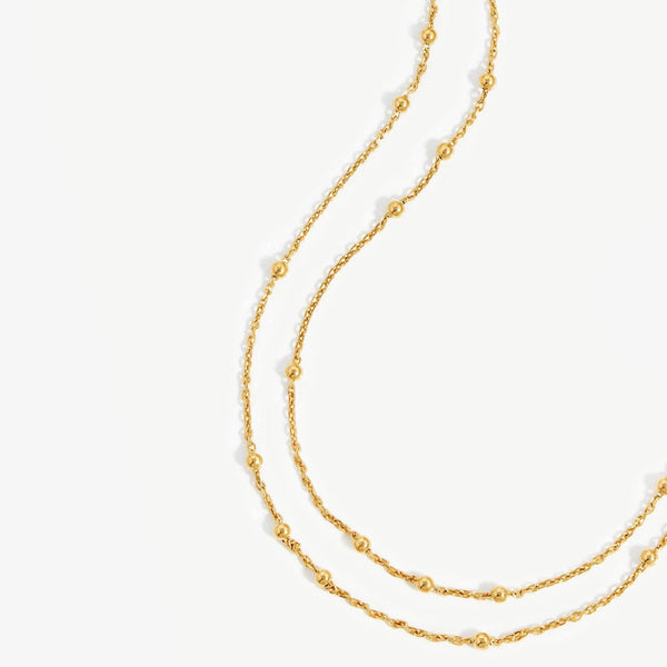 Double Chain Vermeil Necklace in 14kt Gold Over Sterling Silver